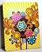 Yellow with Black Orange Purple Flower Circle Art Design Apple Ipad Tablet Rubber Texture Snap on Hard Shell Case Cover 16GB 32GB 64GB WIFI + Precut LCD Screen Protector Guard / Film