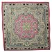 100% Satin Charmeuse Silk Geometric Floral Pattern Pink Brown Square Scarf - Pink