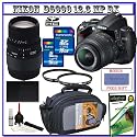 Nikon D5000 Digital SLR Camera w/ 18-55mm VR Lens + Sigma 70-300mm Zoom Lens + Two (2) 16GB SDHC Memory Cards + Spare EN-EL9 Battery + Two (2) UV Glass Protective Filters + Digital Carrying Case + Willoughby's Package II