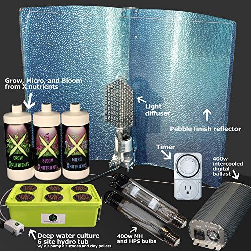 400-watt Hydronic Grow Kit with Lighting, Tub, Nutrients
