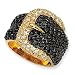 Gold-plated Sterling Silver Black/White CZ Buckle title=