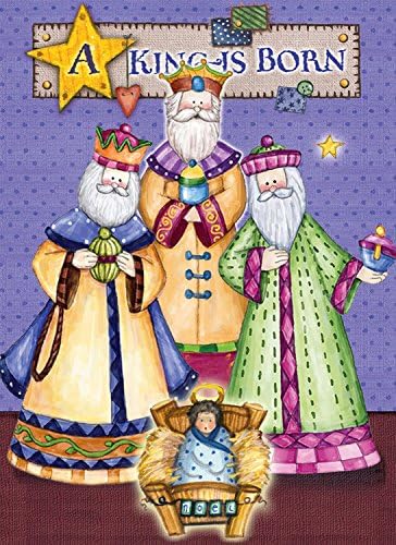 A King is Born Christmas Garden Flag Wisemen Religious Mini Holiday 12.5" x 18"
