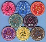 HECATE Hotel & Casino Ein kompletter Mustersatz der 8 Keramik Poker Chips
