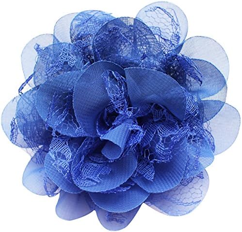 Free Match Baby Kids Girls Wedding Christening Colorful Flower Headband (4.0 inches Diameter, Blue)