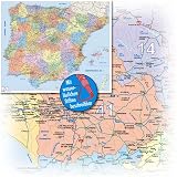 Bacher Postleitzahlen-Karte Spanien / Portugal, Posterkarte; Bacher Postal Codes Spain / Portugal, Poster Map - 