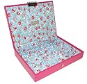 Stackers Stacking Jewelry Box Top Tray with Lid - Hot Pink Color Soft Lined Interior