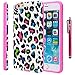 iPhone 6 Plus Case, Style4U iPhone 6 Plus Colorful Leopard Slim Fit Hybrid Armor Case for Apple iPhone 6 Plus 5.5-inch with 1 Stylus and 1 HD Clear Screen Protector [Leopard Hot Pink]