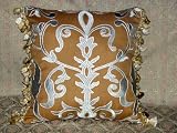 Manual Canovas Tolede embroidered pillow with Scalamandre trim
