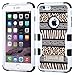 Iphone 6 plus case, Luckyphone (TM) Slim Fit IPhone 6 Plus (5.5 inch) Hybrid Triple Layer Tuff Verge Merge Shield Heavy Duty Hard Cover Dynamic Fitted Skin Case Symbiosis Protector + Clear LCD Screen Protector Shield Guard + Touch Screen Stylus Pen (Zebra Leopard/Black TUFF w/ stand)
