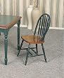Dark Oak & Hunter Green Solid Wood Side Chairs By Coaster Furniture