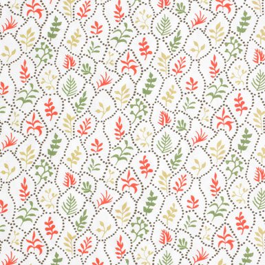 V&A Fabric - Coral Leaves