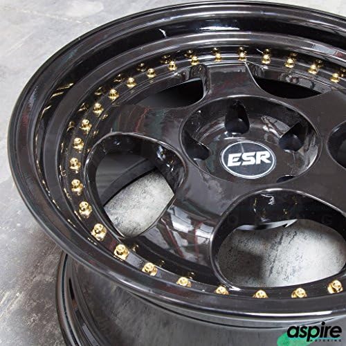 18x8.5/18x9.5 ESR Meister Style SR06 5x112 30/22 Gloss Black Wheel fit VW set(4)