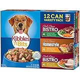 Kibbles 'n Bits Wet Dog Food Variety Pack Featuring Meatballs & Pasta Dinner With Real Beef in Tomato Sauce