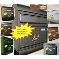 Gro�er Briefkasten classic Runddach edel gr�n weiss schwarz blau messing kupfer gold braun rot gelb anthrazit silber edelstahl moosgr�n o. grau black white metallic mit Zeitungsfach Zeitungsrolle Postkasten antik Mailbox Stahl in 1A Qualit�t 1,2mm*RD