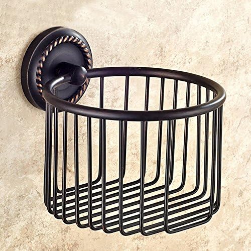 PLUMBAGO HOME Wall Mounted Wire Toilet Paper Basket Tissue Storage Bathroom Shower Cosmetic Holder, Oil Rubbed Bronze Finish
