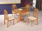 Oak Round Table Set By Coaster Furniture