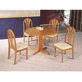 Oak Round Table Set By Coaster Furniture by Coaster