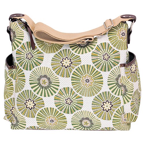 Designer Green Floral Disc Purse Tote