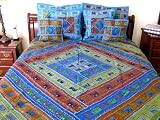 AARI EMBROIDERY INDIAN SARI 7P BEDDING BEDSPREAD KING