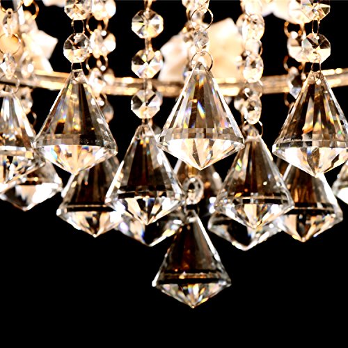 6 lights Comtemporary Luxury Crystal Chandelier light ,Celing Lamp Pendant Light in glass Flower Design Living Room ,Dining Room