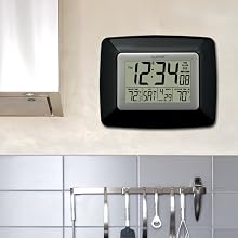 La Crosse Technology WS-8119U-IT-B Atomic Digital Wall clock with temperature