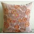 Spring Dance - Throw Pillow Covers - Silk Pillow Cover with ColorFul Jute Cord Embroidery