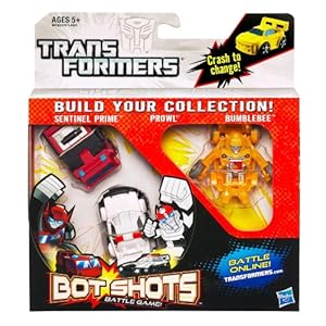 Transformers Bot Shots Battle Game Autobots 3Pack Sentinel Prime, Prowl Bumblebee