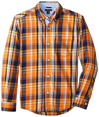Tommy Hilfiger Big Boys' Long Sleeve Coffey Plaid Shirt