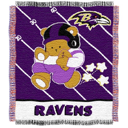 NFL Baltimore Ravens 36-Inch-by-46-Inch Woven Jacquard Baby Throw