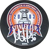 New Jersey Devils Martin Brodeur Autographed 2003 Stanley Cup Puck STEINER COA