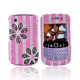 For Blackberry Curve 8520 8530 Bling Case BLACK PINK