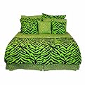Zebra Print Bed in a Bag - Lime Green/Black