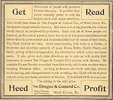 1892 Ad Dingee Conard Rose Growers Gardening Guide Book Heed Seedsmen West Grove - Original Print Ad