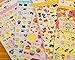ONOR-Tech 4 Sheets Cute Lovely 3D DIY Cartoon Decorative Puffy Adhesive Sticker Tape / Kids Craft Scrapbooking Sticker Set for Diary, Album