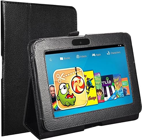 Fire HD 7 Case Okeyn Series Amazon Fire HD 7 4th Gen Case [PRO Series] - Premium PU Leather Folio Case for Amazon Fire HD 7 4th Generation With Auto Wakes/Sleep Function (Black)