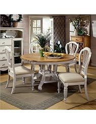Buy Hillsdale Furniture 4508DTBRNDC5 Wilshire Round Dining Set by Hillsdale Furniture