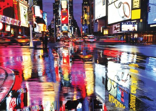 GIANT LAMINATED / ENCAPSULATED New York City Times Square Colours Poster Measures a massive 55 x 39 inches ( 140 x 100 cm )