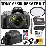 Sony DSLR-A330L 10.2MP w/ 18-55mm Lens + Sony ACC-AMFH Accessory Kit