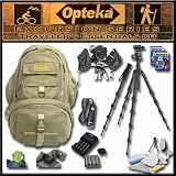 Opteka's Advanced Traveler's Essentials Kit by Opteka Package Includes Excursion Series C950 Full-Size Waterproof Canvas Backpack, Heavy Duty Tripod and Monopod and Much More! For Canon EOS 1D, 5D I & II, 7D, 10D, 20D, 30D, 40D & 50D Digital SLR Cameras