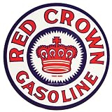 Husky Liners 00020 SignPast Red Crown Gasoline Round Reproduction Vintage Sign