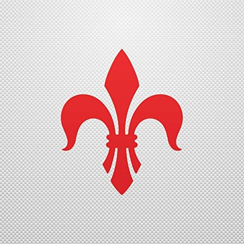 Stickers Fleur De Lis Logo Symbol waterproof Motorbike Action Durabl Red (12 X 9.99 In)