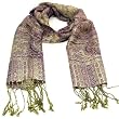 New Paisley Gold Tapestry Long Scarf Wrap Shawl 70x12 Purple