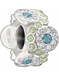 Authentic Chamilia Daisy Bouquet - Green and Blue Charm Bead 2083-0457