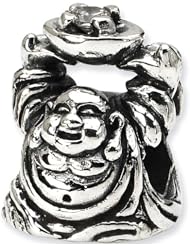 Reflection Beads Silver Laughing Buddha Religious Bead