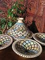Medium patterned cooking tagine with 4 matching bowls