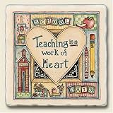 Teaching Heart Tumbled Stone Trivet