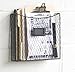 Wall35 Cestino Hanging Wall File Organizer and Magazine Holder, Wall Mount Chicken Wire Baskets with Tag Slot, Black Set of 2