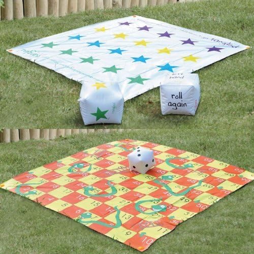 2 In 1 Giant Snakes and Ladders / Tangled Twister Outdoor Garden Game by My Garden Games