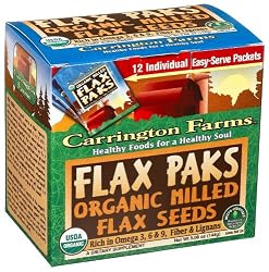 Carrington Farms Organic Ground Milled Flax Seed, 12-Count Easy Serve Packets (Pack of 3)