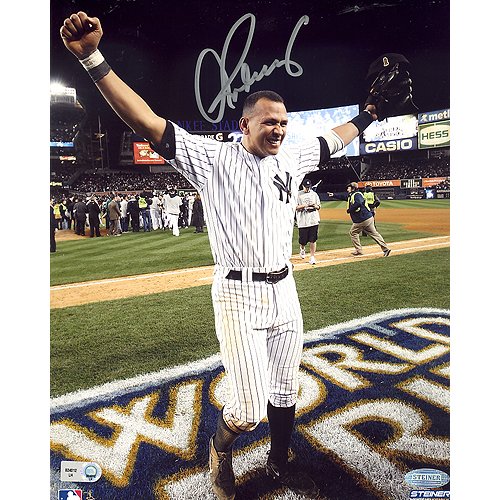 Steiner Sports MLB Alex Rodriguez 2009 WS Arms Raised Celebration Vertical Autographed 8-by-10-Inch Photograph